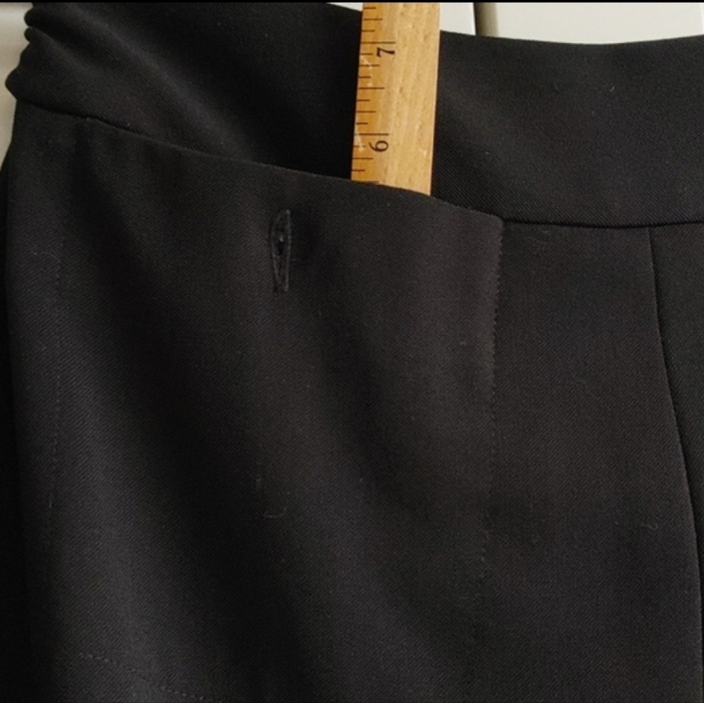 F. by Façonnable Black Semi-Wrap Gabardine Long Skirt Size L - Picture 5 of 11